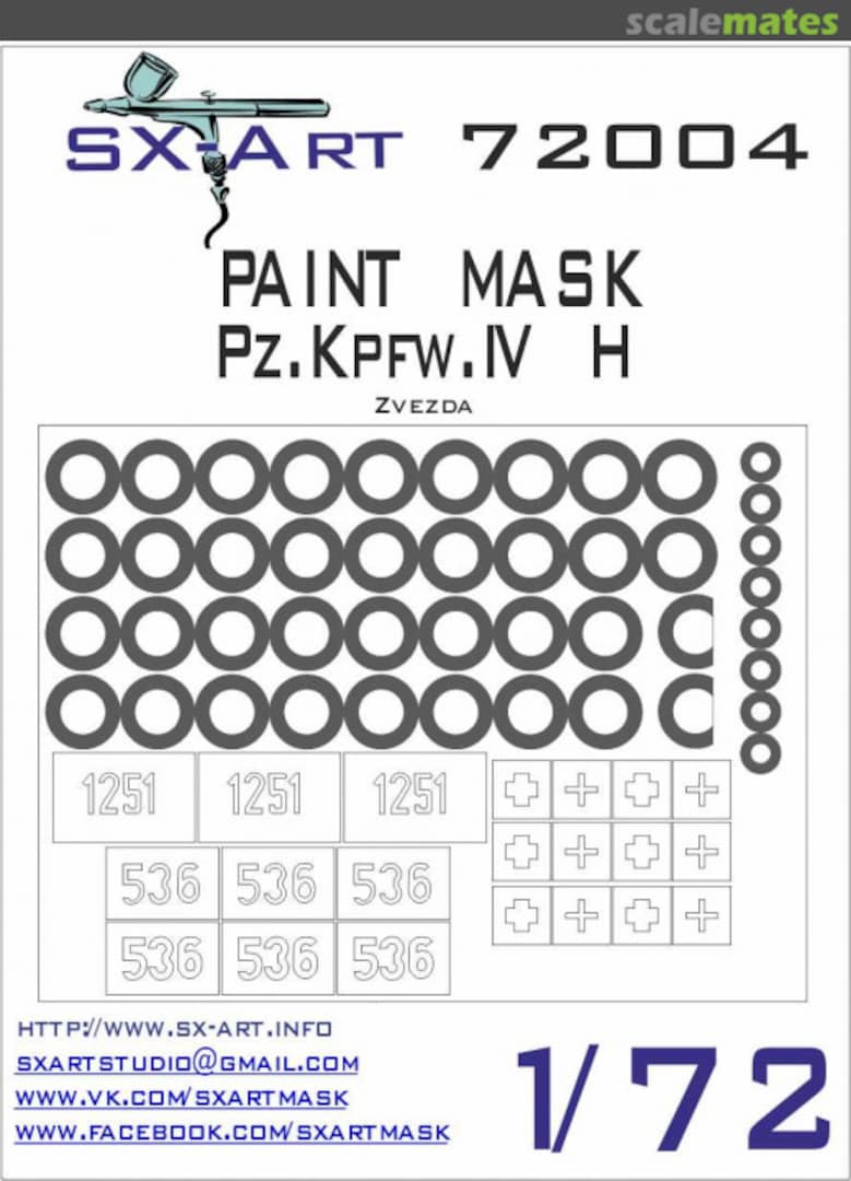 Boxart Paint mask Pz.Kpfw.IV H 72004 SX-Art