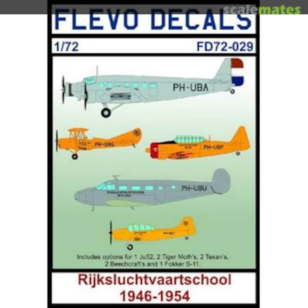 Boxart Rijksluchtvaartschool 1946-1954 FD72-029 Flevo Decals