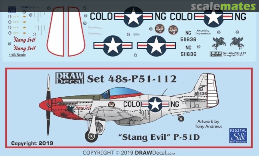 Boxart “Stang Evil” P-51D 48-P51-112 Draw Decal