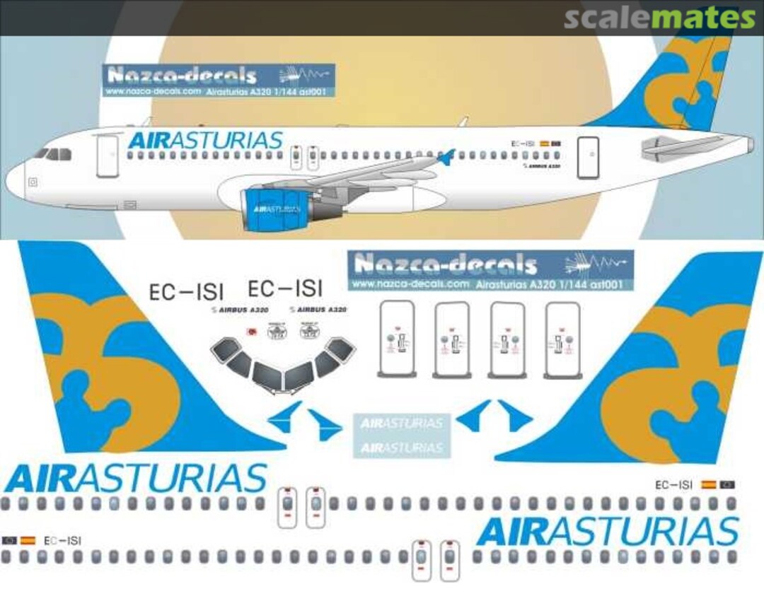 Boxart Airbus A320-214 AST001 Nazca decals