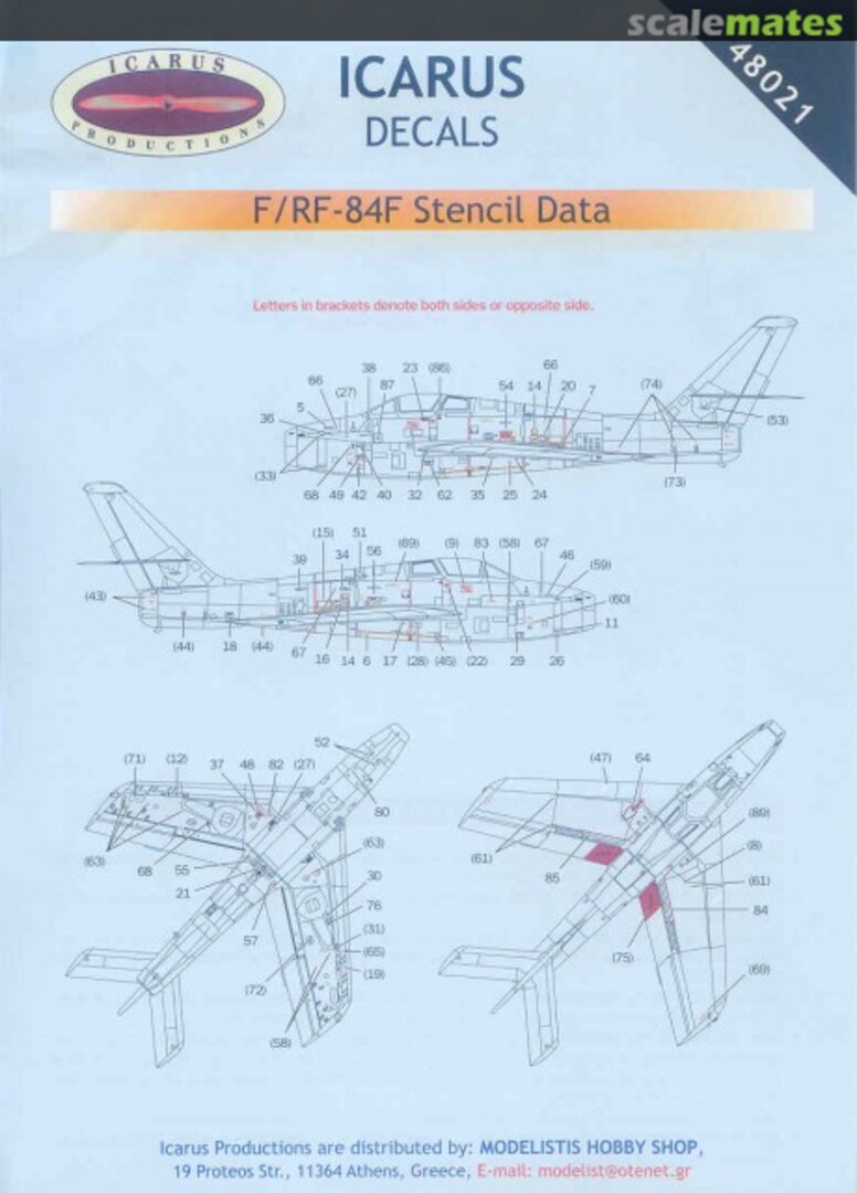 Boxart F/RF-84F Stencil Data 48021 Icarus Productions