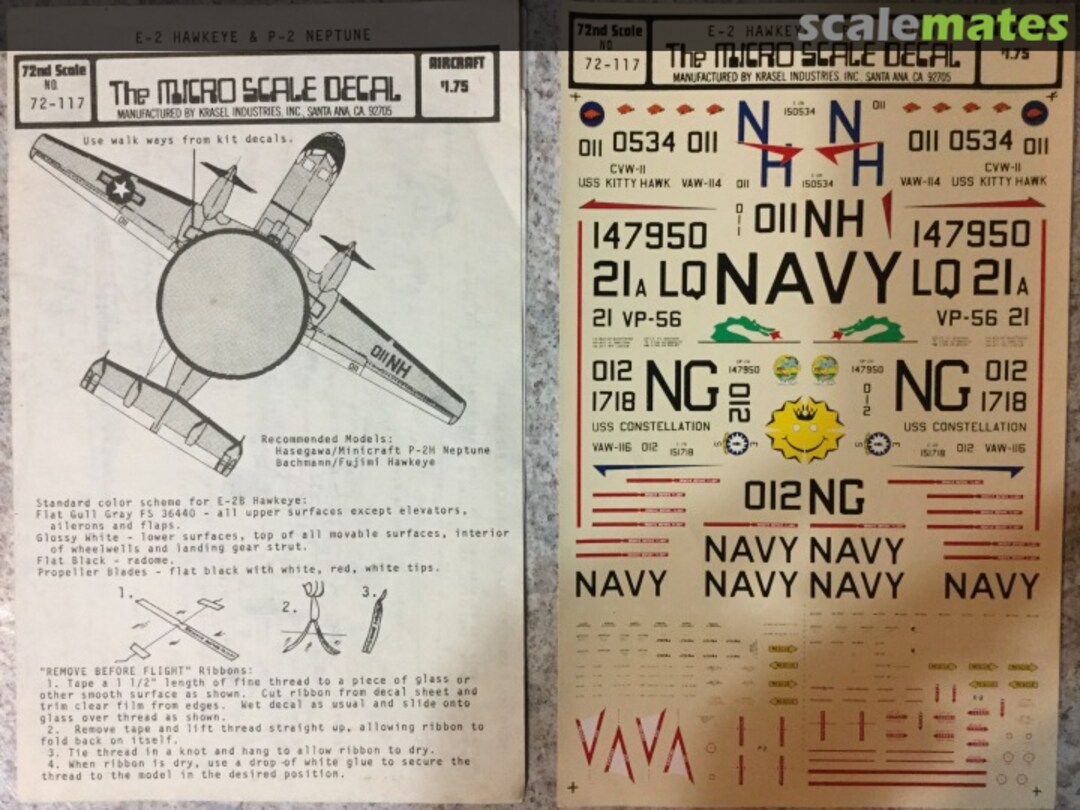 Boxart E-2 Hawkeye & P-2 Neptune 72-117 Microscale