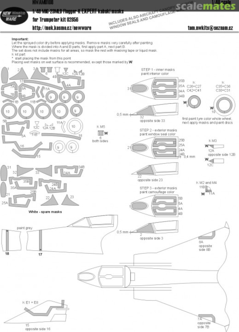 Boxart MiG-23MLD Flogger K EXPERT kabuki masks NWAM0108 New Ware