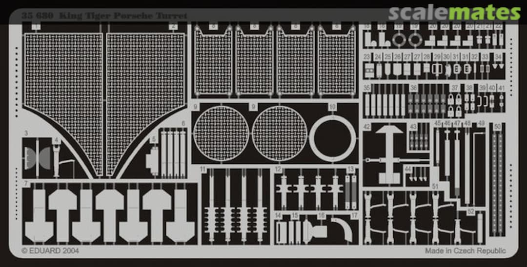 Boxart King Tiger Porsche turret 35680 Eduard