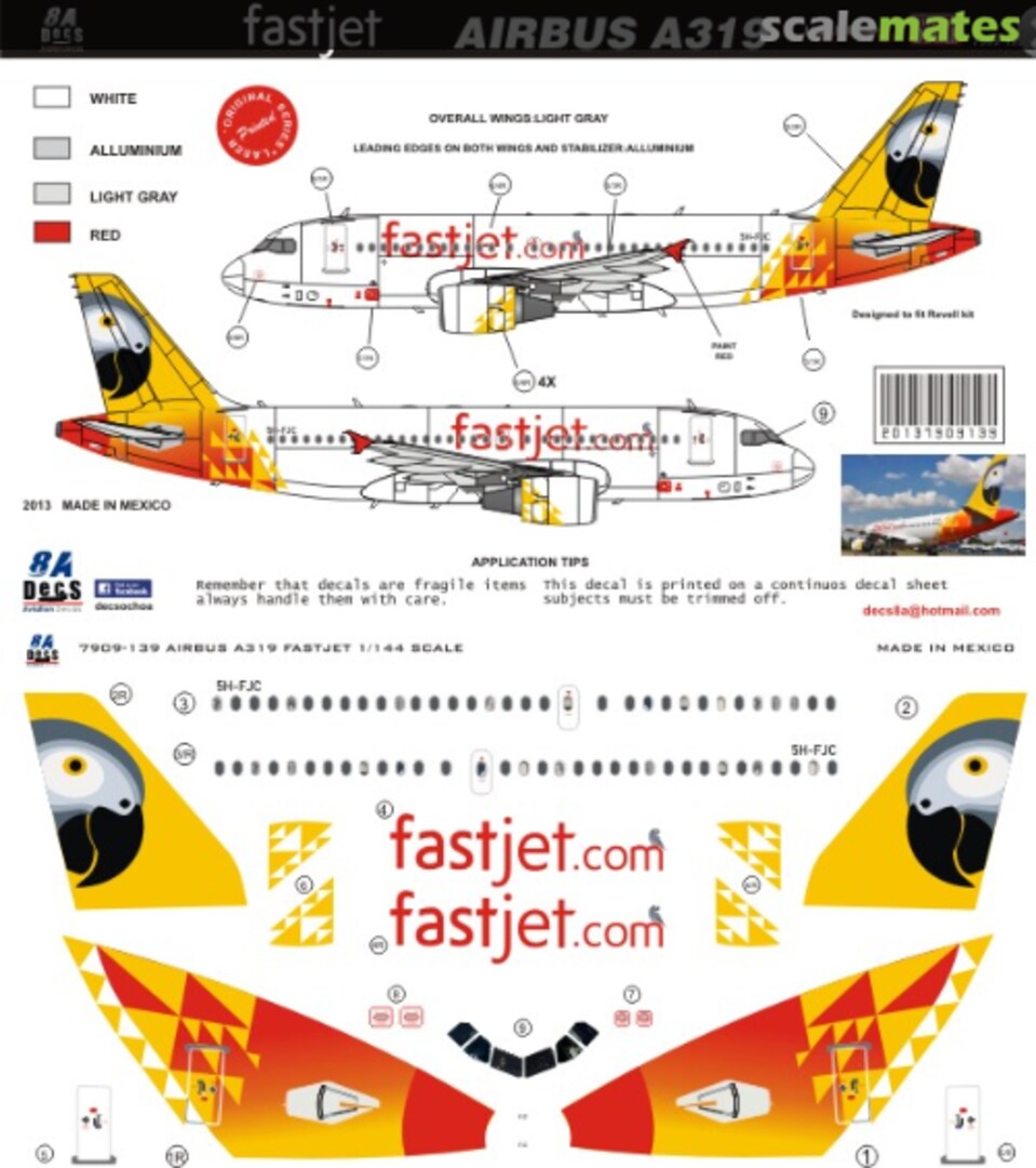 Boxart Fastjet Airbus A319 7909-139 8aDecs