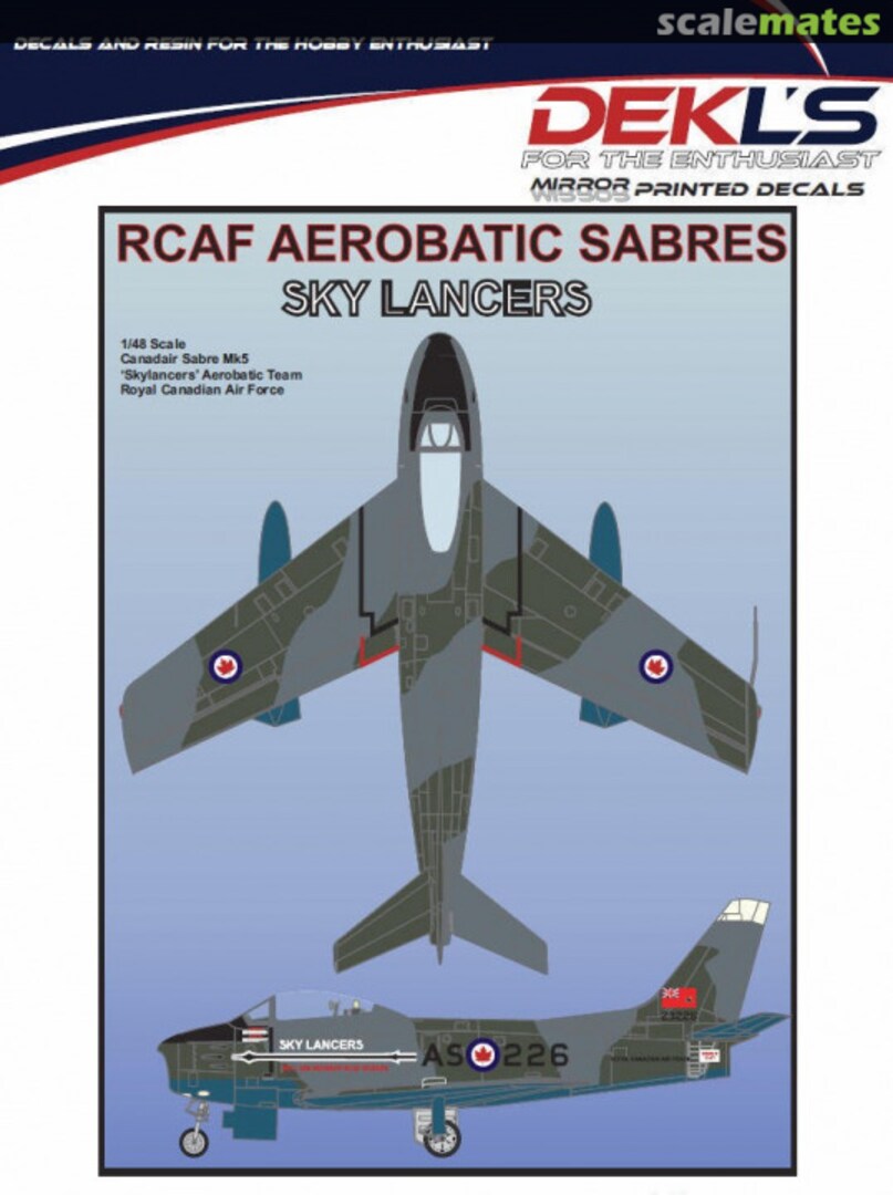 Boxart RCAF Aerobatic Sabres DA48004 DEKL's