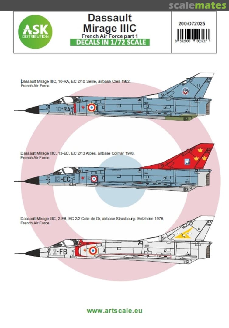 Boxart Dassault Mirage IIIC 200-D72025 ASK