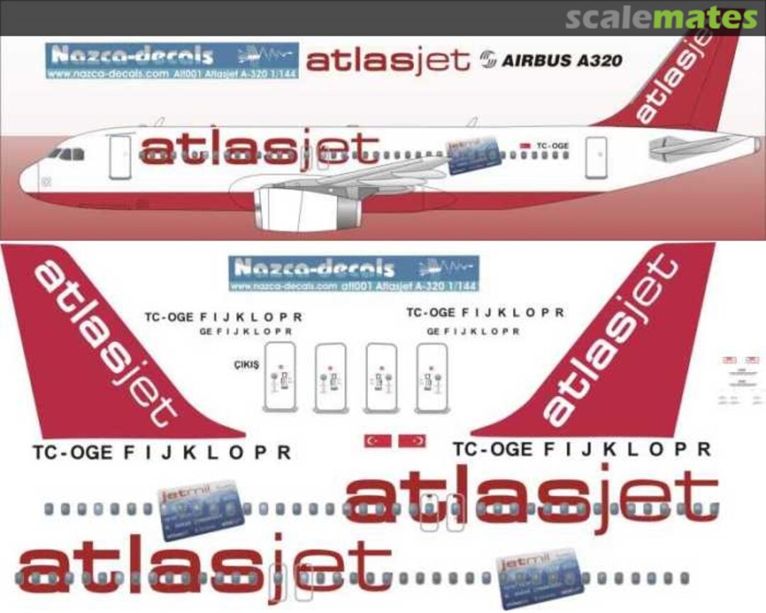 Boxart Airbus A320-214, A320-232, A320-233 ATJ001 Nazca decals