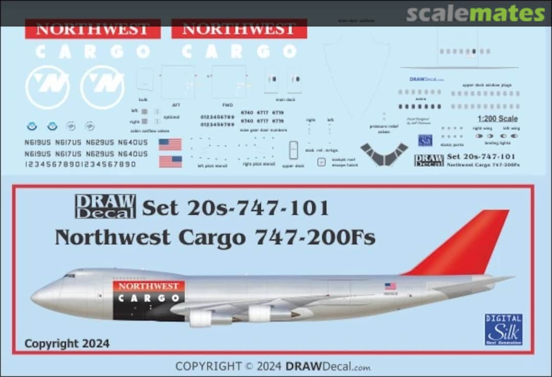 Boxart Northwest Cargo “Billboard” 747-200Fs 20-747-101 Draw Decal