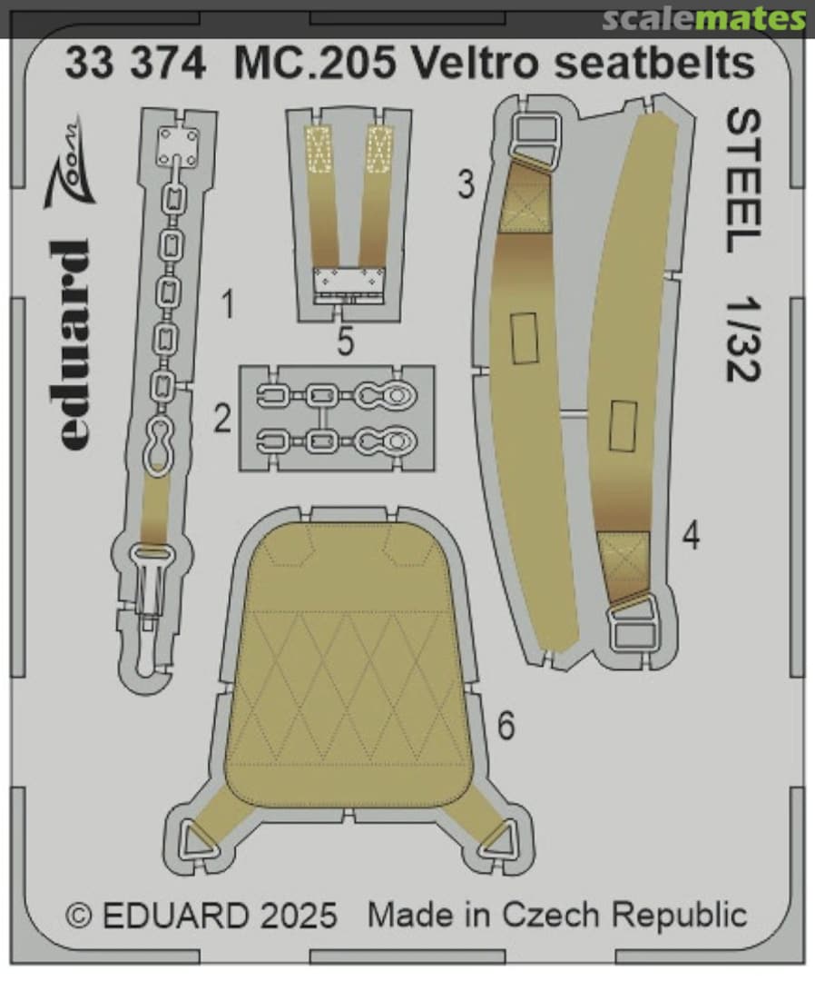 Boxart MC.205 Veltro Seatbelts 33374 Eduard