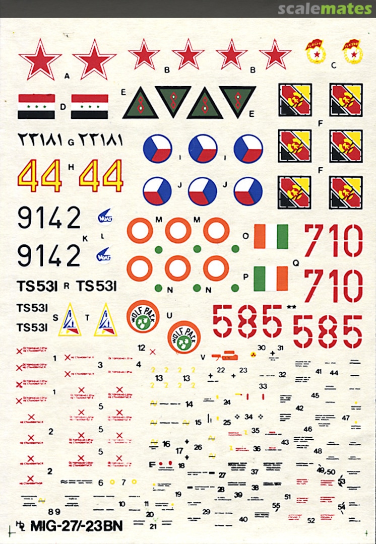 Boxart MiG-27/-23BN Flogger J/H 72-017 Hi-Decal Line