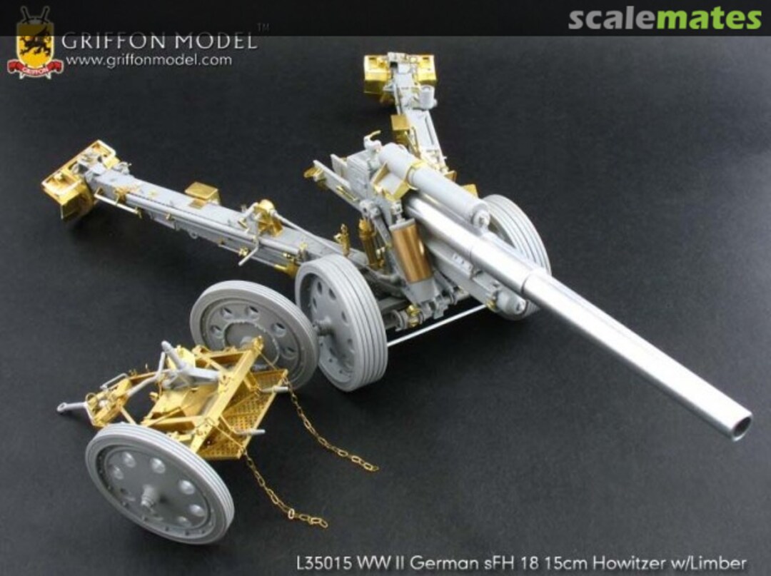 Boxart WWII German sFH18 15cm Howitzer w/Limber L35015 Griffon Model