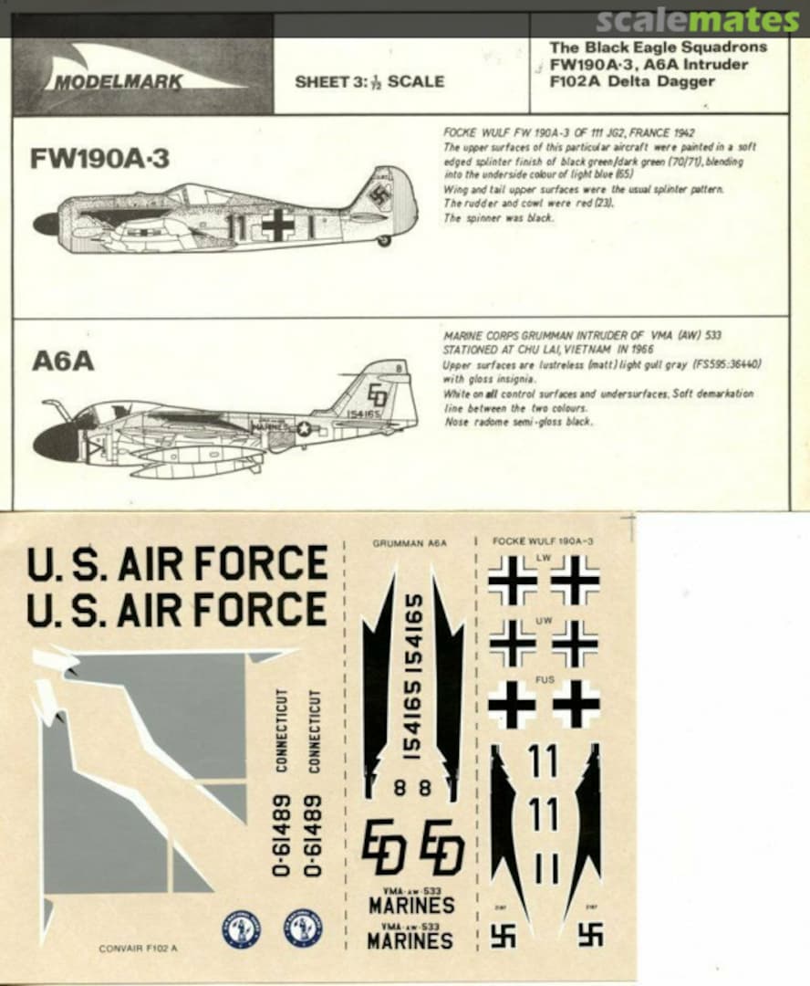 Contents Black Eagle Squadrons: FW-190A-3, A6A Intruder, F-102A Delta Dagger 3 Modelmark