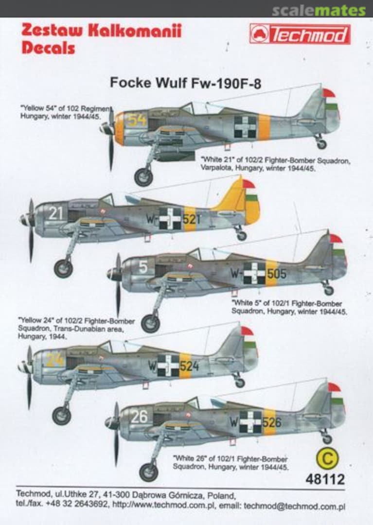 Boxart Focke Wulf Fw 190F-8 48112 Techmod