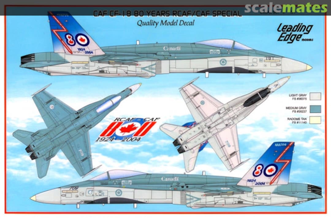 Boxart CAF CF-18 80 Years RCAF/CAF Special 72.51 Leading Edge