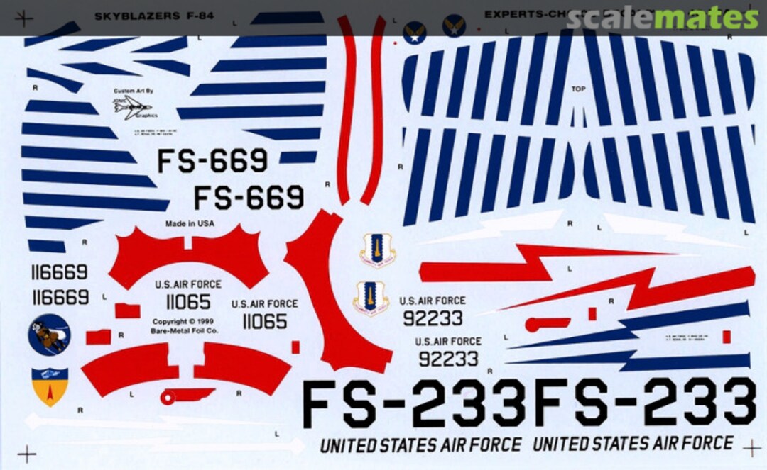 Boxart USAFE Skyblazers Thunderjets 48-53 Experts-Choice Decal