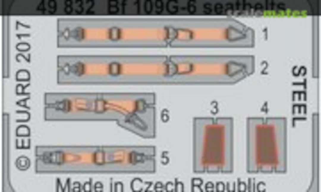 1:48 Bf 109G-6 seatbelts STEEL (Eduard 49832)