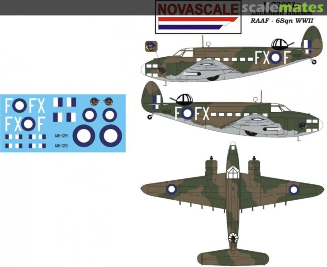 Boxart Lockheed Hudson - RAAF 6 Sqn. N-72001a Novascale