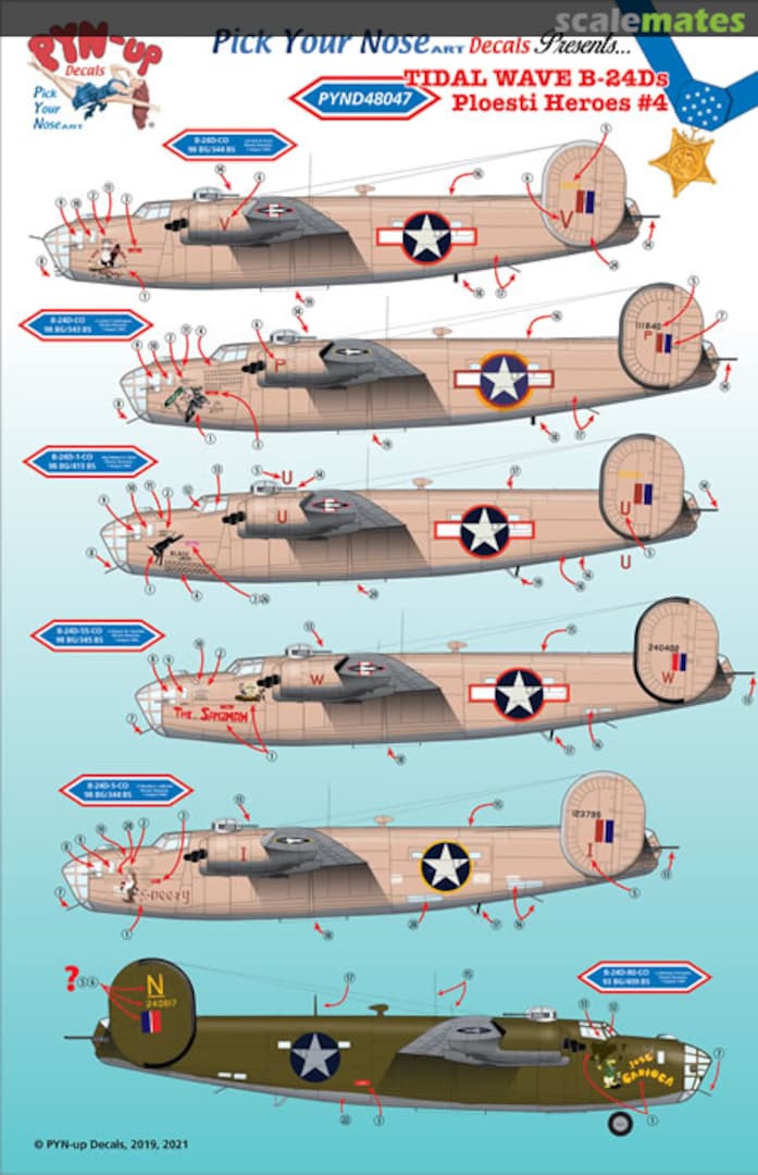 Boxart Tidal Wave B-24Ds: Ploesti Heroes #4 PYND48047 Pyn-Up Decals