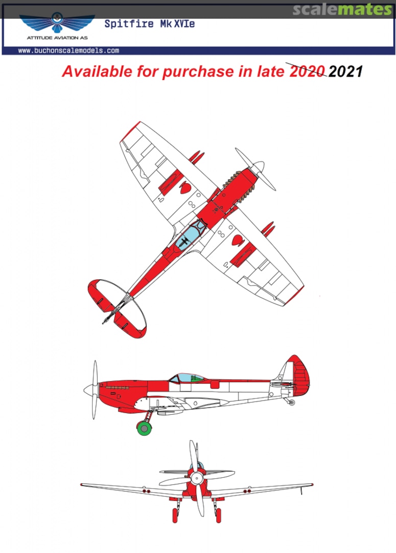 Boxart Supermarine Spitfire Mk XVIe Resin Conversion Kit 24-002 Buchon Scale Models