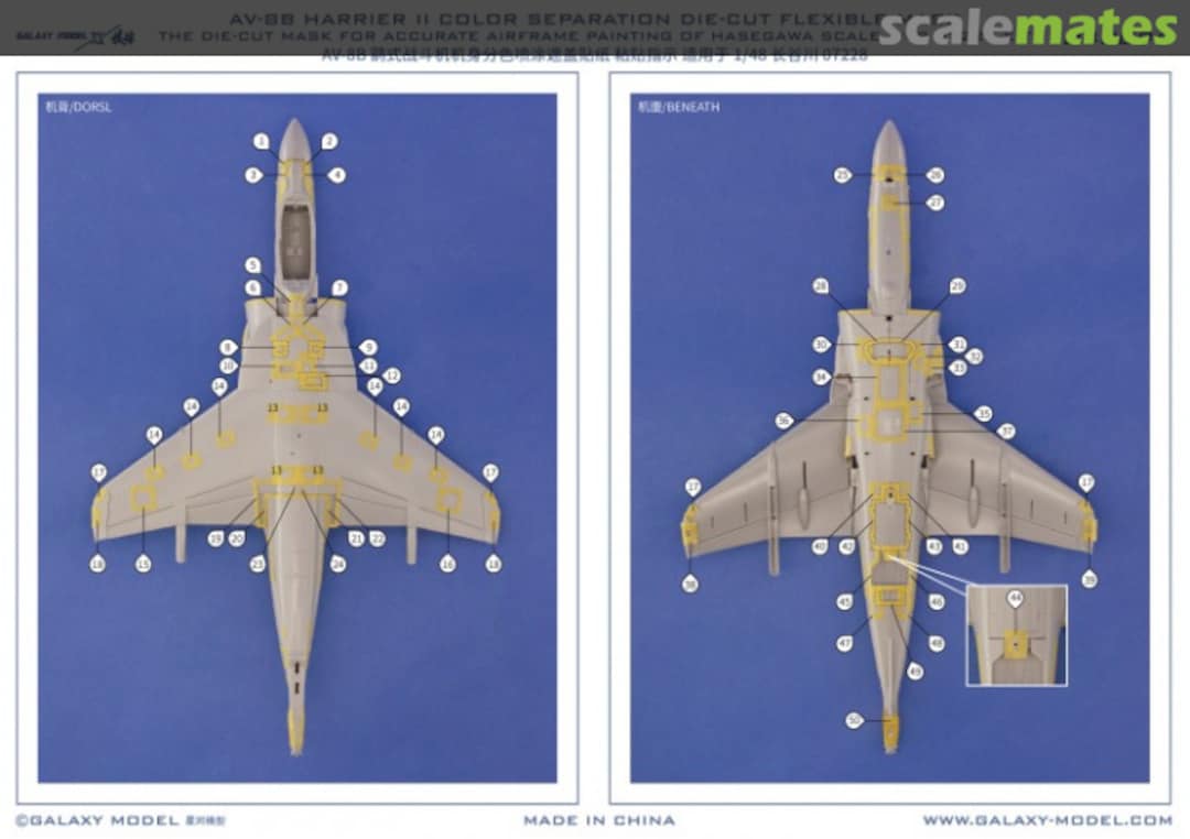 Contents AV-8B Harrier II Colour Separation Mask D48096 Galaxy Model