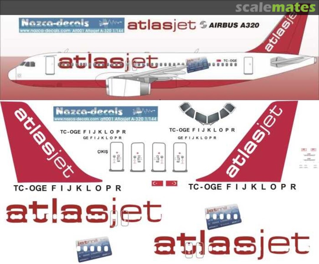 Boxart Airbus A320-214, A320-232, A320-233 ATJ001b Nazca decals