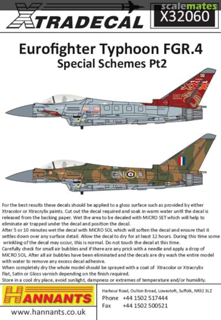 Boxart Eurofighter Typhoon FGR 4 29(F) Squadron 2015 Ann X32-060 Xtradecal