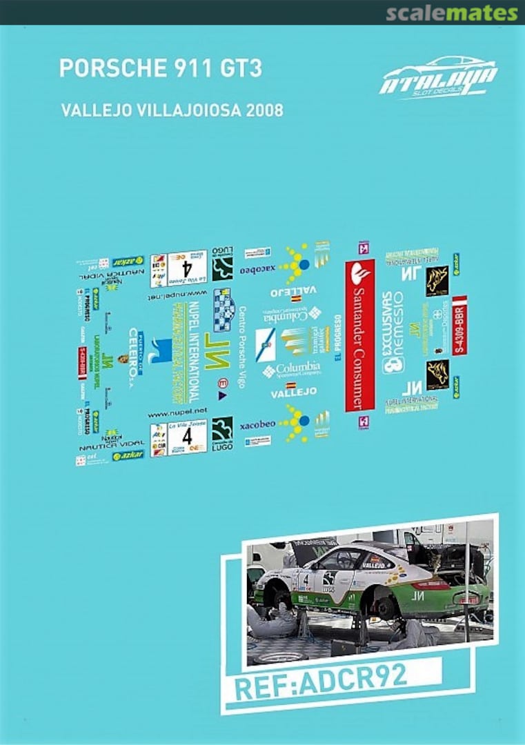 Boxart Porsche 911 GT3 "NUPEL INTERNATIONAL" ADCR92 Atalaya Slot Decals