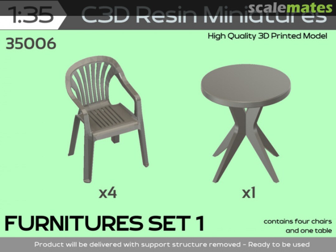 Boxart Furniture, Set 1 35006 C3D Resin Miniatures