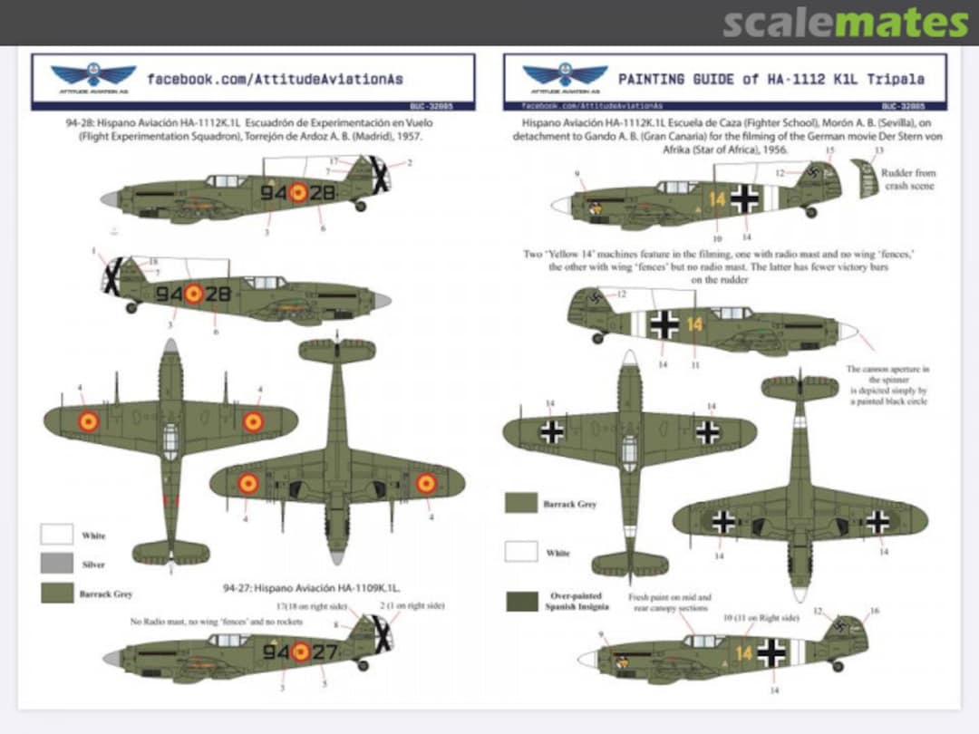 Boxart Hispano HA-1109 K1L Tripala Resin Conversion Kit 32-005 Buchon Scale Models