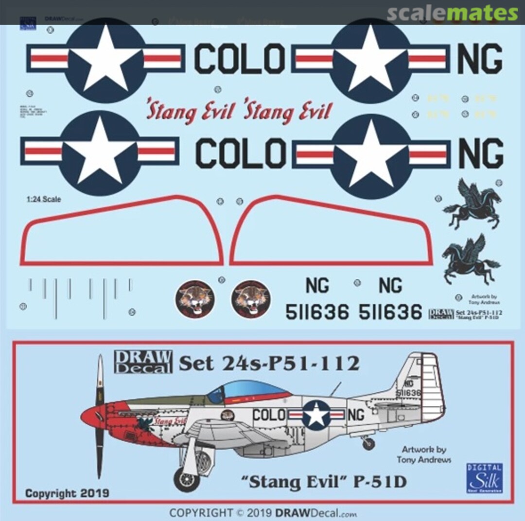 Boxart “Stang Evil” P-51D 24-P51-112 Draw Decal