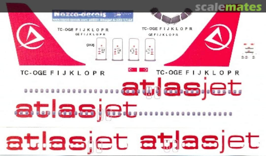 Boxart Airbus A320-214, A320-232, A320-233 ATJ002 Nazca decals