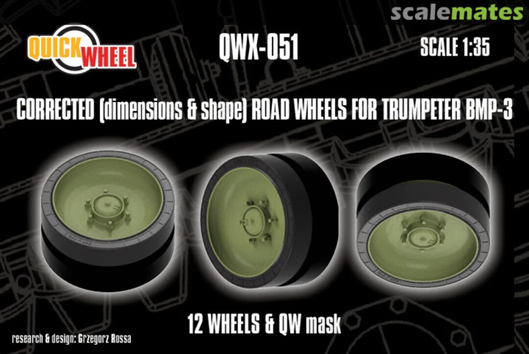 Boxart BMP-3 road wheels (correct dimension/shape) QWX-051 Quickwheel