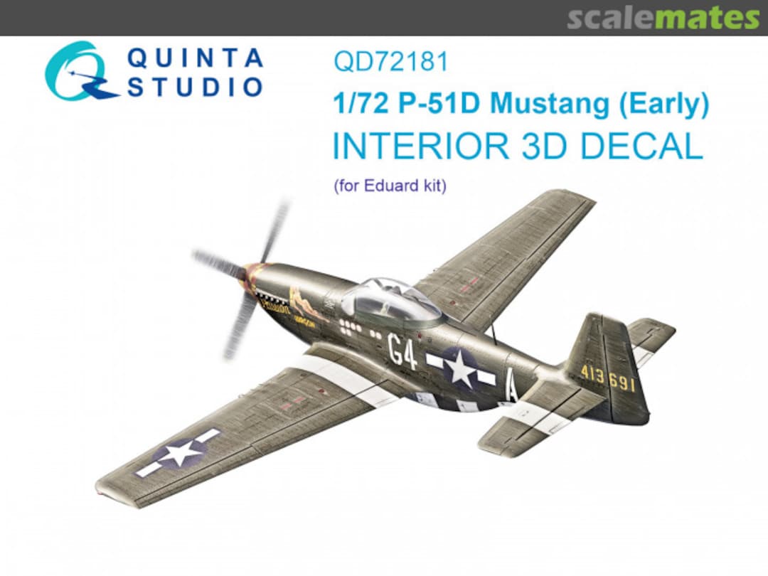 Boxart P-51D Mustang (Early) interior 3D decals QD72181 Quinta Studio