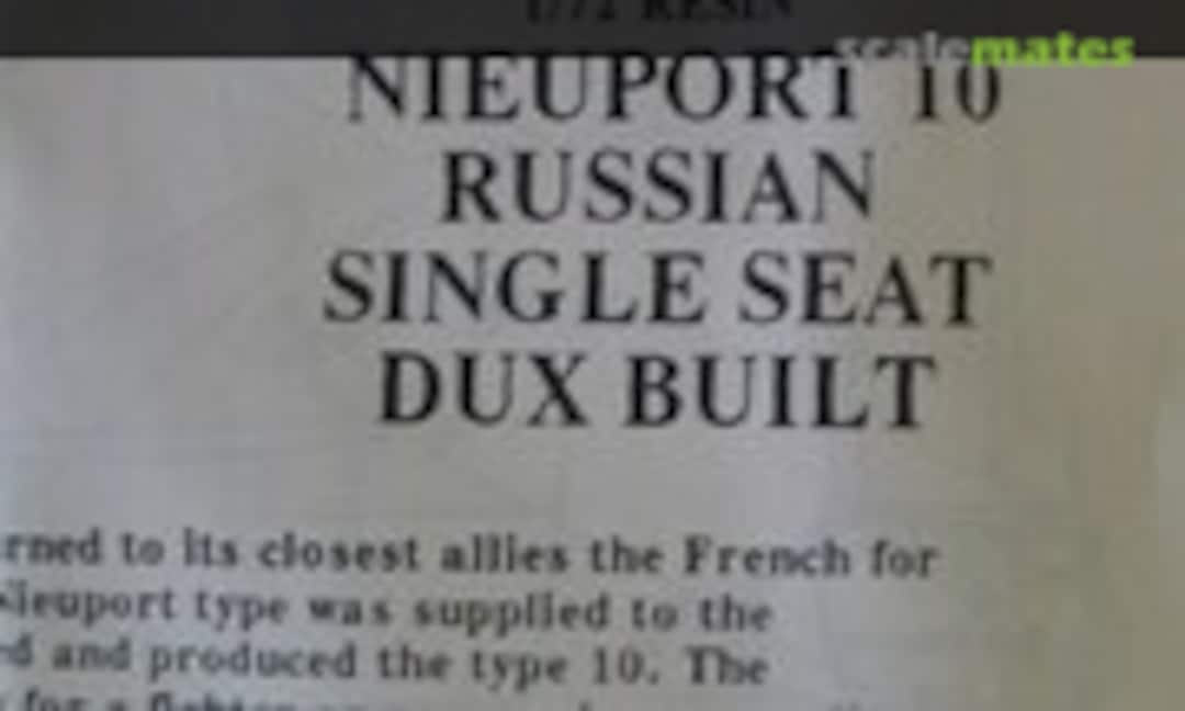 1:72 Nieuport 10 Russian Single Seat Dux Built (Roseplane )