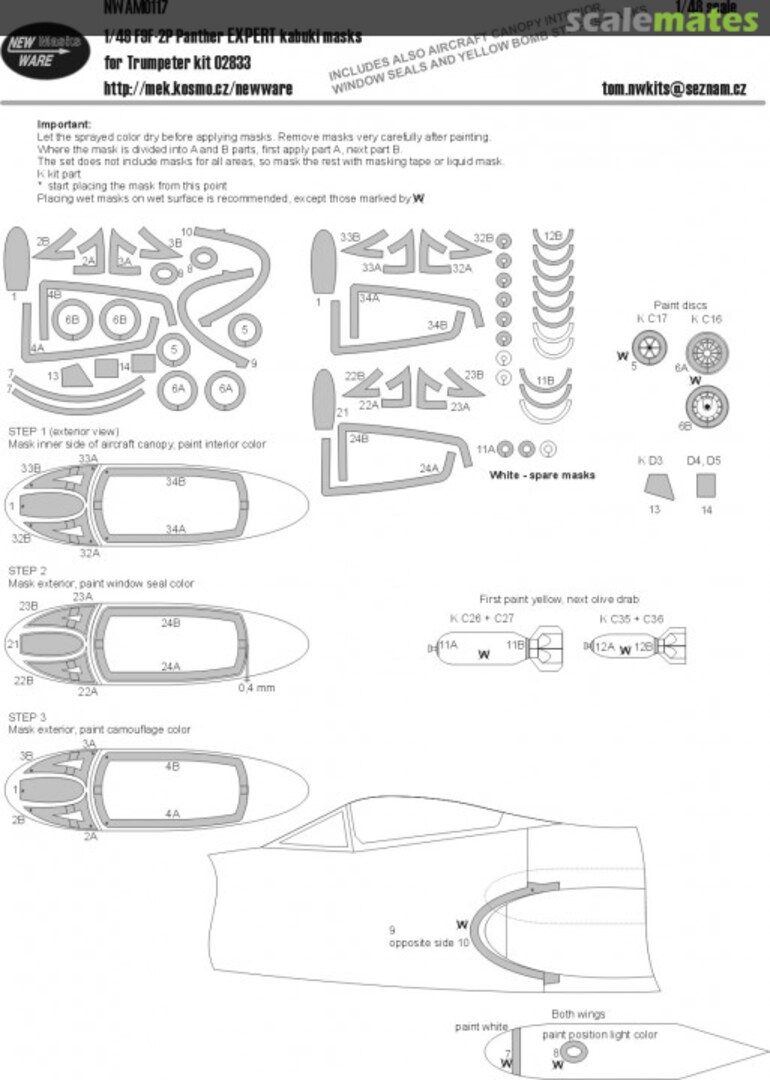 Boxart F9F-2P Panther EXPERT kabuki masks NWAM0117 New Ware