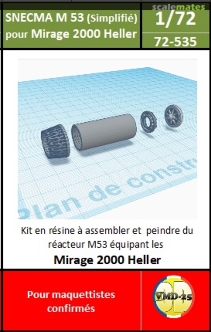 Boxart Réacteur SNECMA M53 pour Mirage 2000 72-535 VMD25_3D