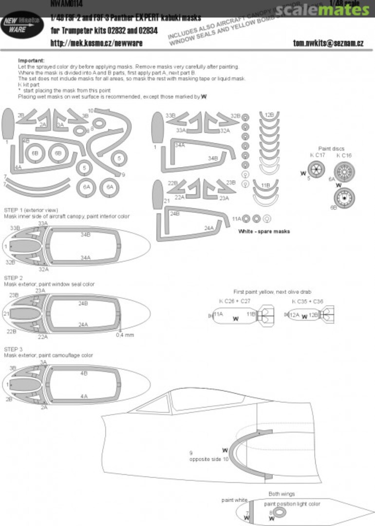 Boxart F9F-3 Panther EXPERT kabuki masks NWAM0114 New Ware