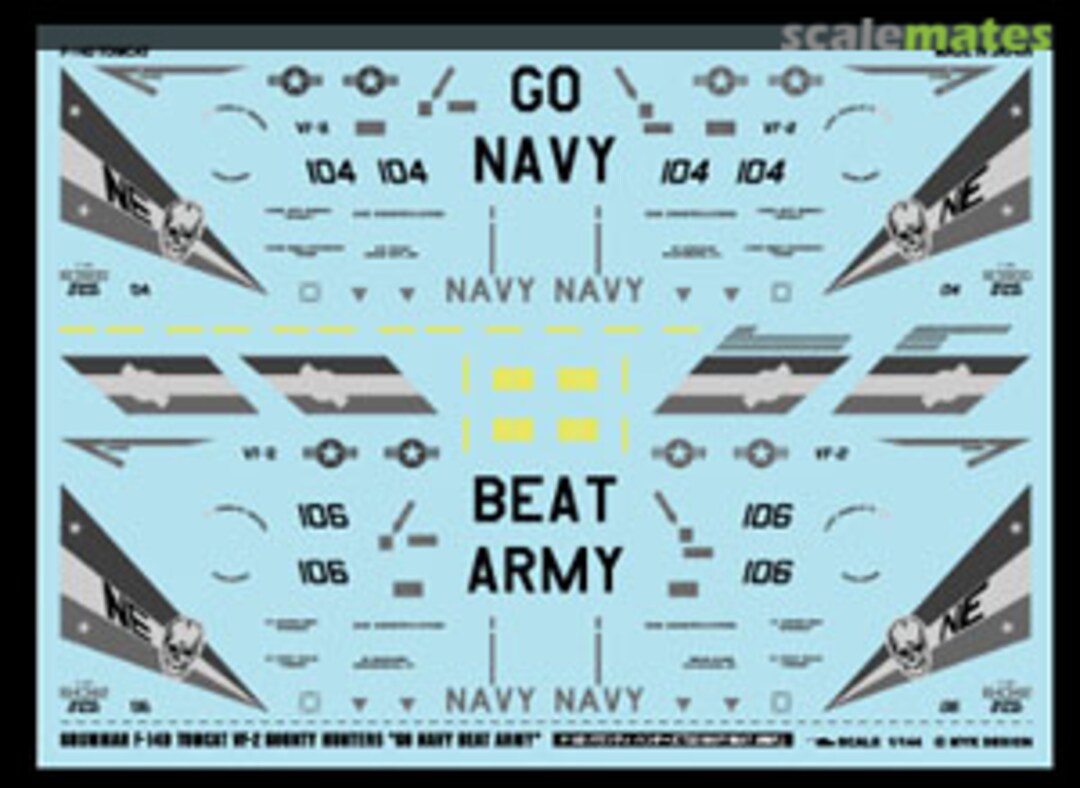 Boxart Grumman F-14D Tomcat VF-2 Bounty Hunters `Go Navy Beat Army` A-150 MYK Design