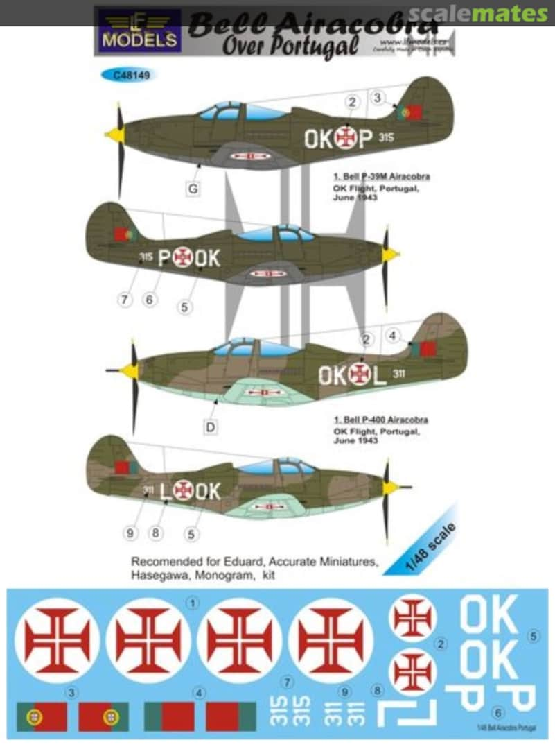 Boxart Bell P-39 Airacobra over Portugal C48149 LF Models