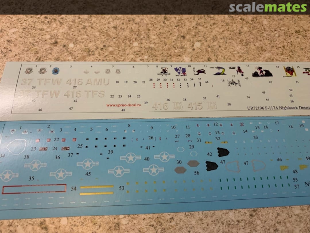 Contents F-117A Nighthawk Desert Storm Pt.IV, with stencils UR72196 UpRise