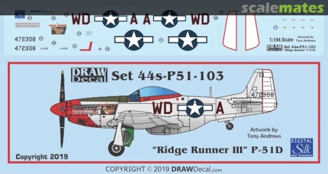 Boxart “Ridge Runner III” P-51D 44-P51-103 Draw Decal