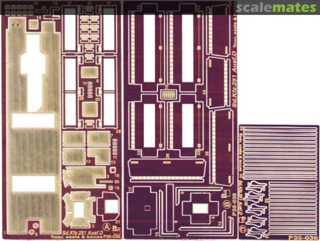 Boxart Sd.Kfz. 251 Ausf.D - floor boxes & seats P35-036 Part