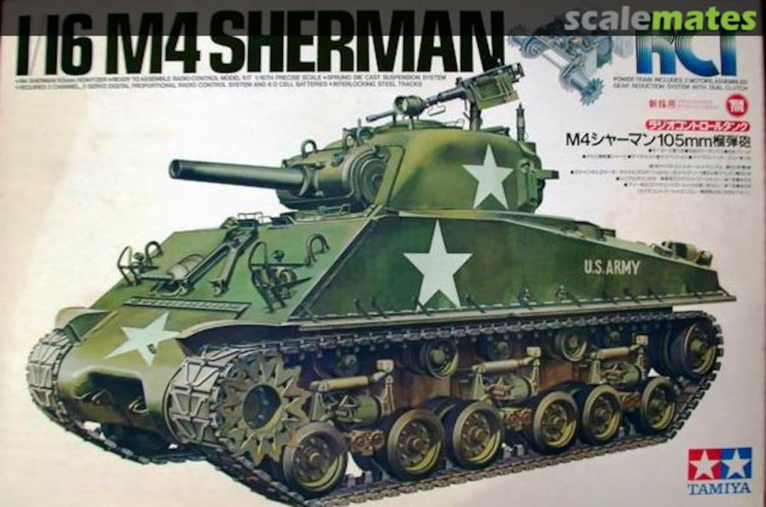 Boxart M4 Sherman 105mm Howitzer RT1601 Tamiya