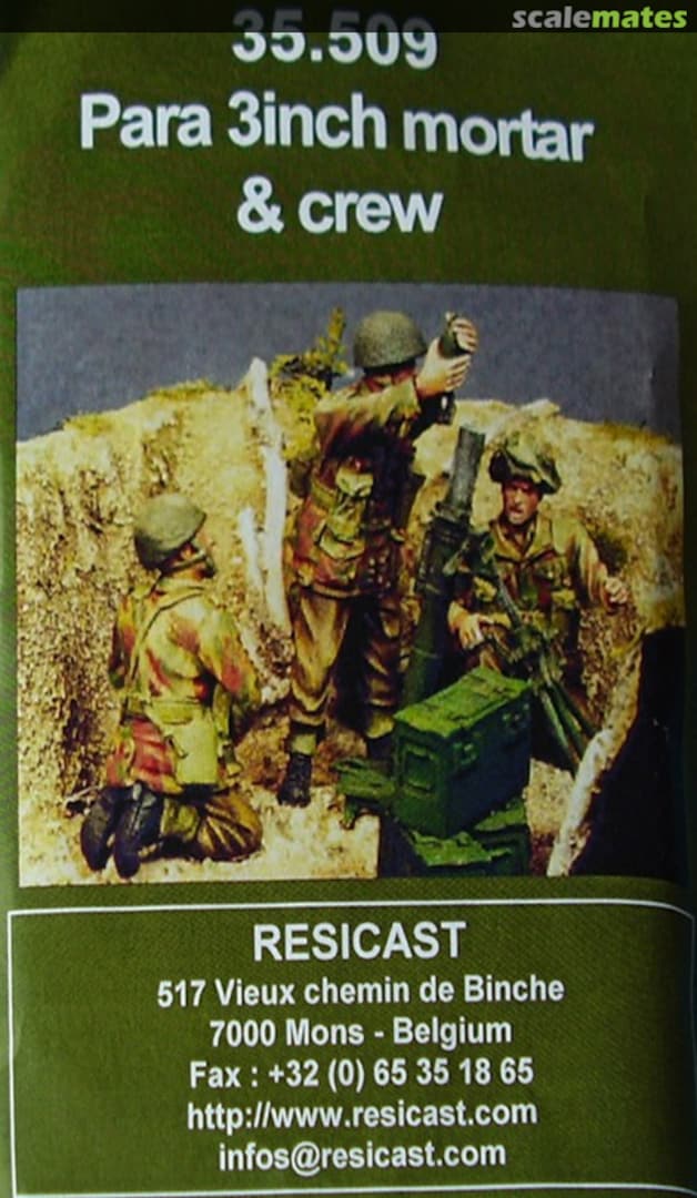 Boxart Para 3-Inch Mortar & Crew 35.5509 Resicast