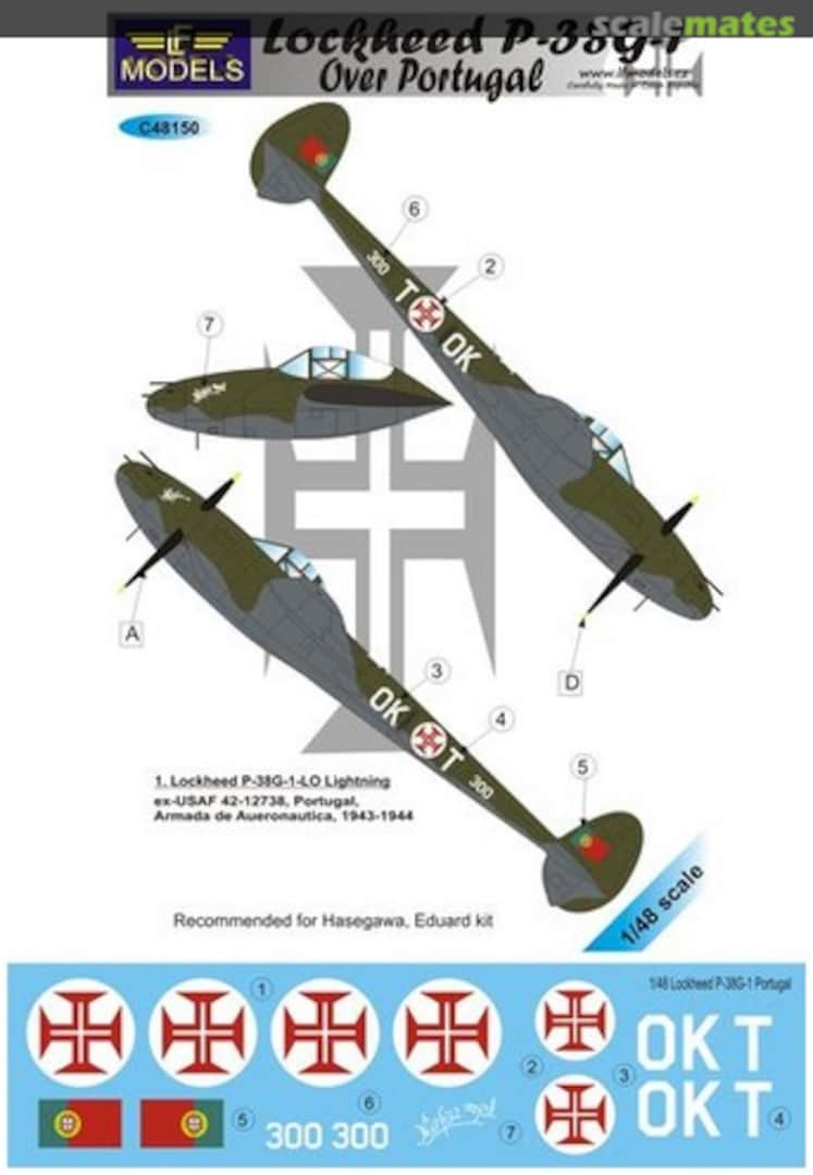 Boxart Lockheed P-38G-1 Lightning over Portugal [P-38J] C48150 LF Models