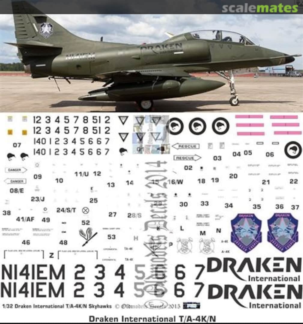 Boxart Draken International A-4 Skyhawks OMD0871 Oldmodels Decals