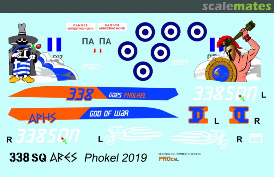 Contents F-4E Phantom II AUP ARES GOD OF WAR AT VOLKEL 48-904 PROcal Decals