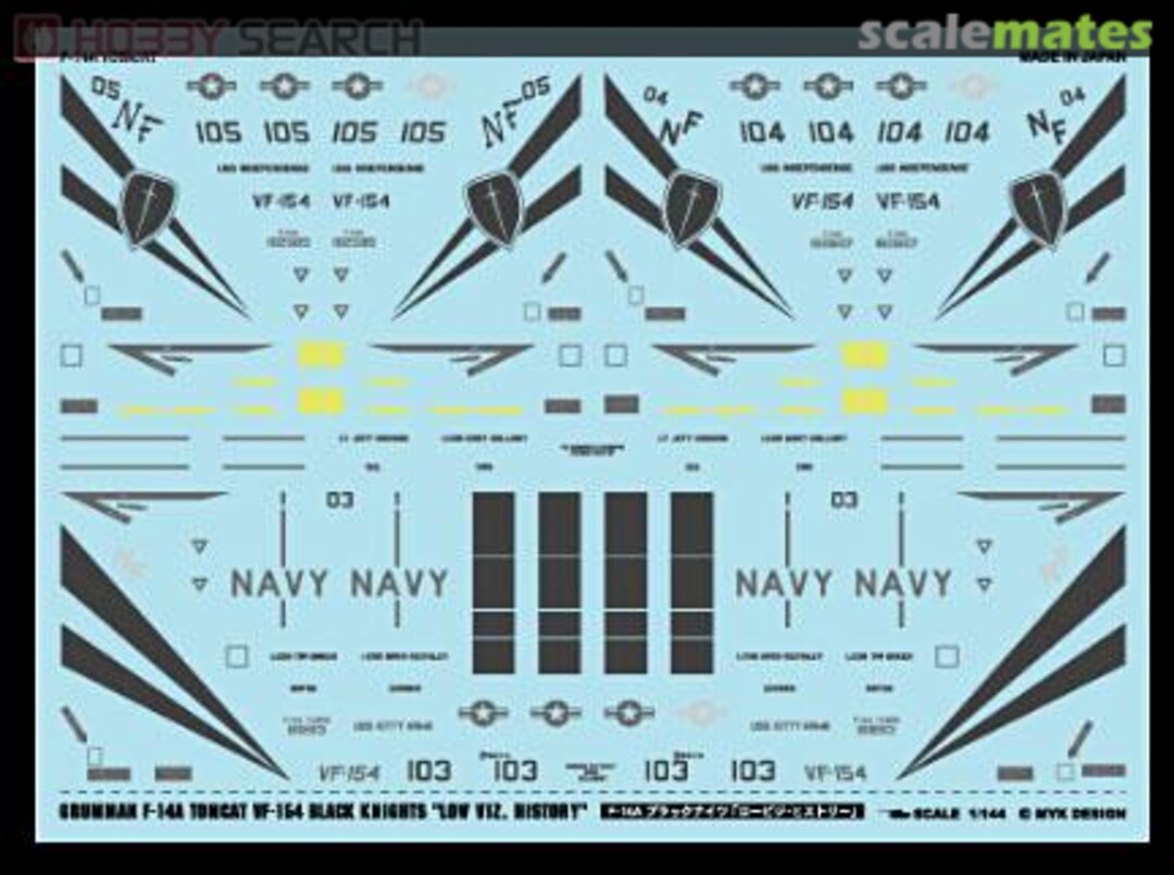 Boxart Grumman F-14A Tomcat VF-154 Black Knights `low viz. history` A-147 MYK Design