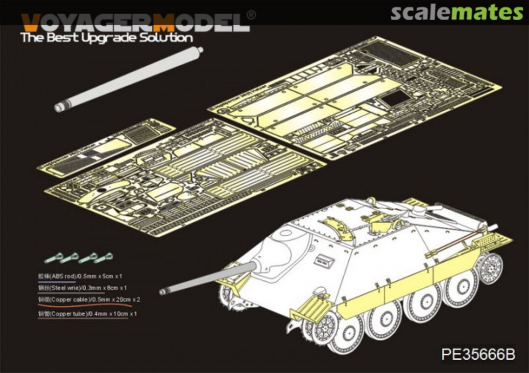 Boxart WWII German Hetzer Tank Destroyer (Metal Barrel Included) PE35666B Voyager Model